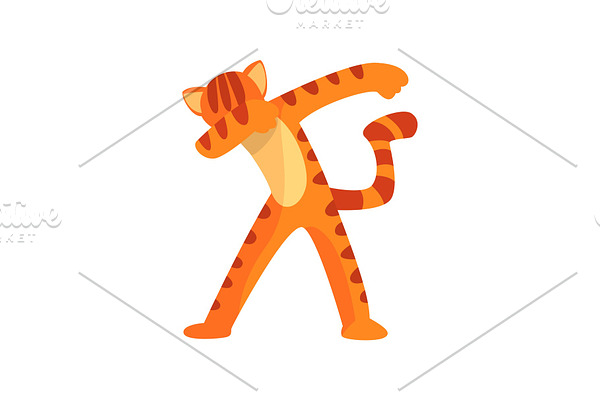 Tiger standing in dub dancing pose