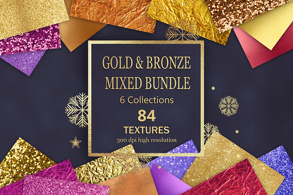 Gold Foil & Glitter Textures BUNDLE