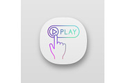 Play button click app icons set