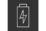 Battery charging chalk icon