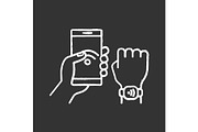 NFC bracelet to smartphone icon
