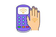 NFC payment terminal color icon