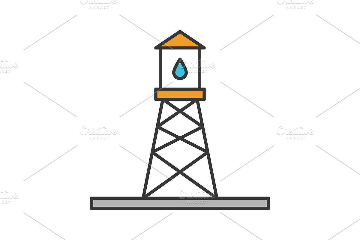 Oil rig color icon in Icons - product preview 8