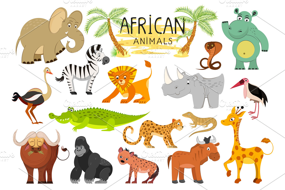 African animals collection in Illustrations - product preview 8