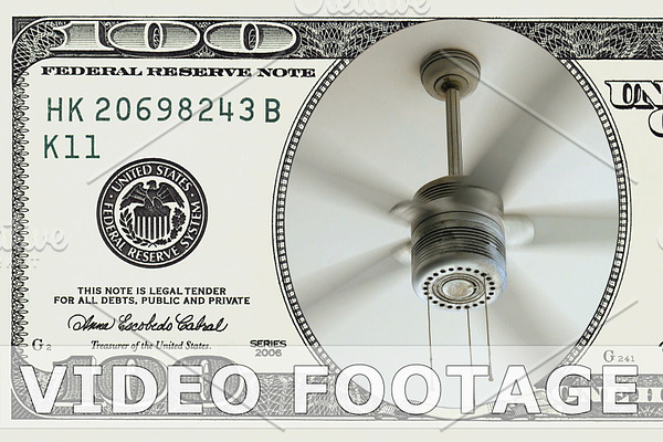 Ceiling fan in 100 dollar bill