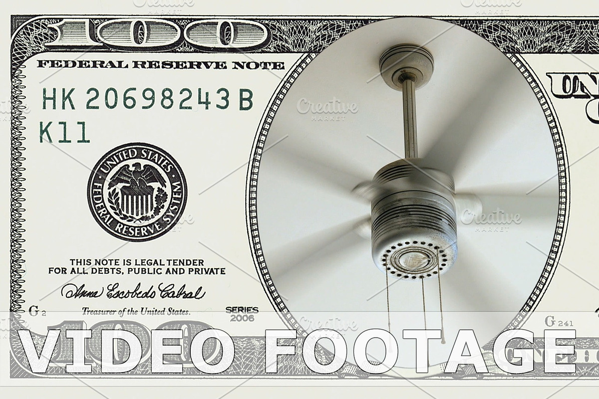 Ceiling fan in 100 dollar bill in Graphics - product preview 8