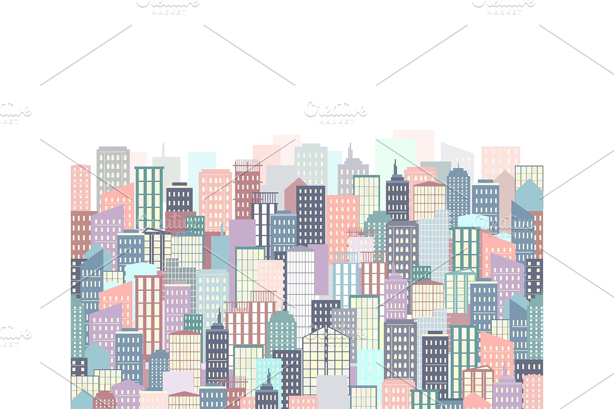 City landscape vector illustration in Illustrations - product preview 8