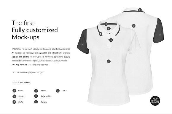 Women Polo Ghost Mock-ups FREE DEMO in Product Mockups - product preview 4