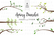 Branch Silhouettes Clipart - Spring