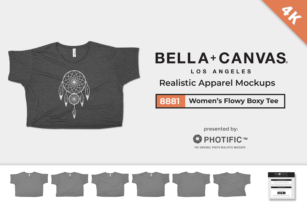 Bella Canvas 8881 Mockups - Boxy Tee in Product Mockups - product preview 8