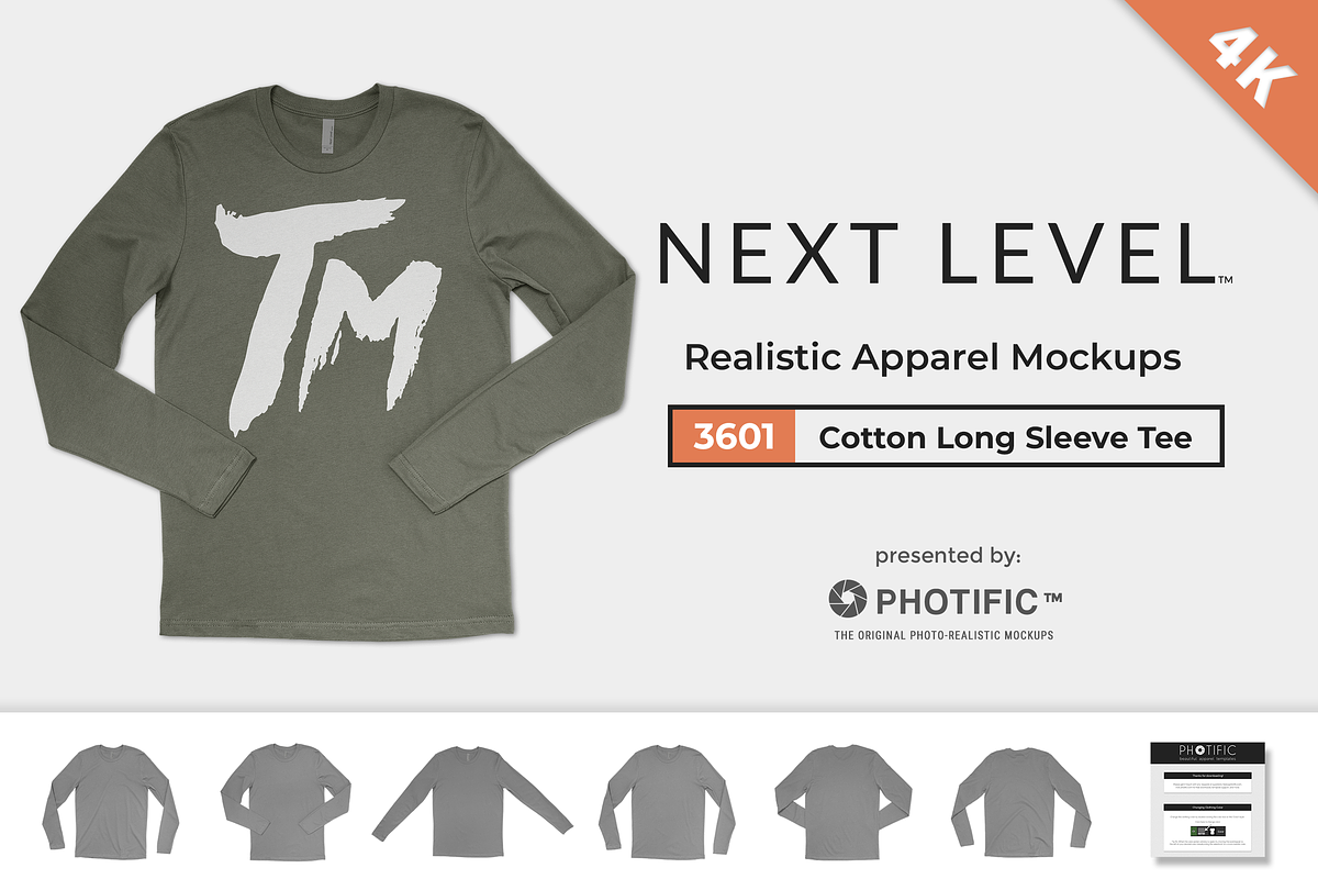 Next Level 3601 Long-Sleeve Mockups in Product Mockups - product preview 8