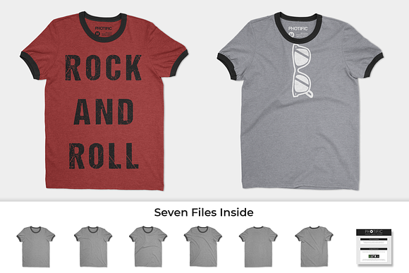 Ringer T-Shirt Mockups in Product Mockups - product preview 3