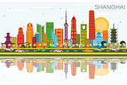 Shanghai China City Skyline
