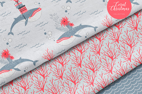 Coral Christmas pattern collection in Patterns - product preview 2