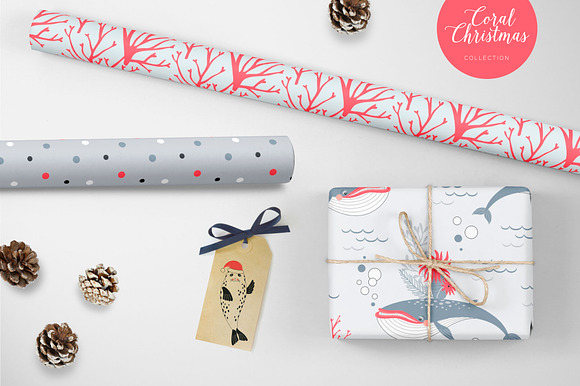 Coral Christmas pattern collection in Patterns - product preview 3