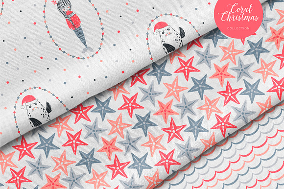 Coral Christmas pattern collection in Patterns - product preview 4