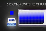 512 color swatches of blue