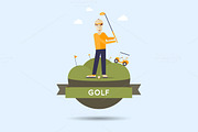 Golf. Flat style vector illustration