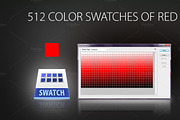 512 color swatches of red