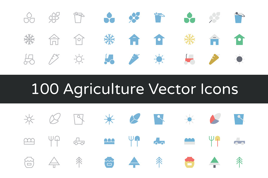 100 Agriculture Vector Icons in Graphics - product preview 8