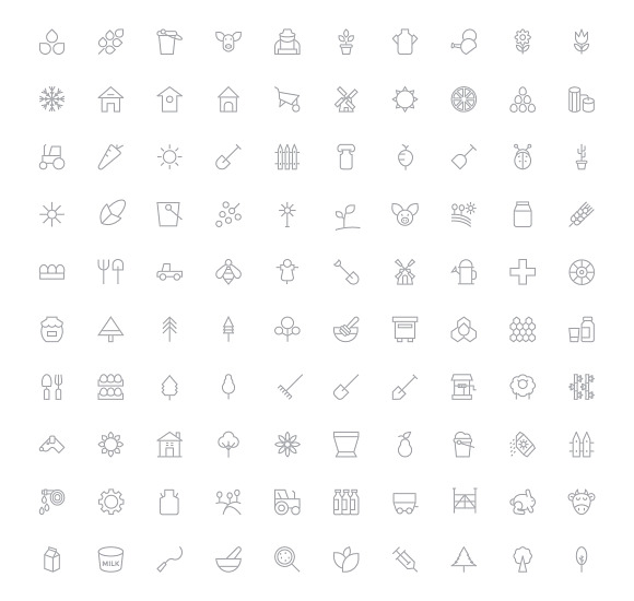 100 Agriculture Vector Icons in Graphics - product preview 3