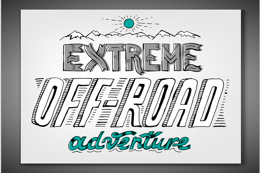 Hand drawn offroad poster in Illustrations - product preview 8