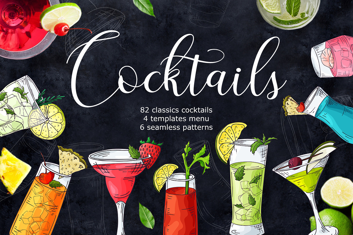 Cocktails Bundle+bonus in Illustrations - product preview 8