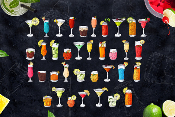 Cocktails Bundle+bonus in Illustrations - product preview 1