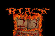 Burning wooden calendar Black Friday