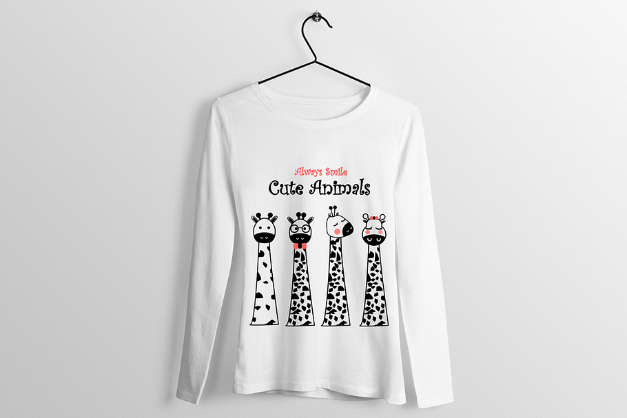 Giraffe T-Shirt Design Illustrations