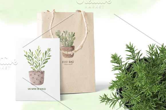 Watercolor indoor plants. in Illustrations - product preview 2