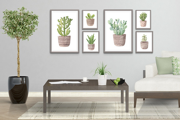 Watercolor indoor plants. in Illustrations - product preview 3
