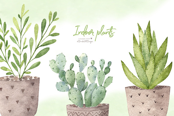 Watercolor indoor plants. in Illustrations - product preview 4