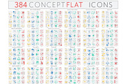 384 Complex concept line icons