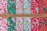 Seamless lace roses flowers patterns