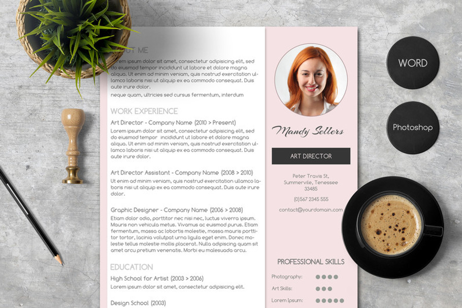 Pink CV & Cover Letter in Letter Templates - product preview 8