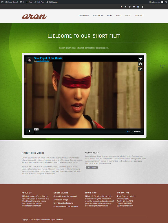 Aron One Page Theme Builder WP in WordPress Business Themes - product preview 3
