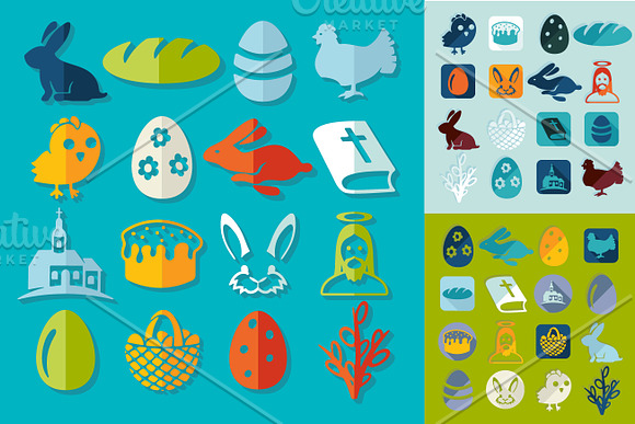 Set of easter icons in Easter Icons - product preview 3