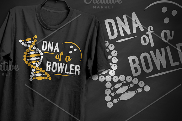 DNA of a bowler - T-Shirt Design in Illustrations - product preview 1