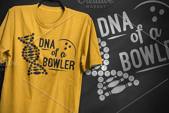DNA of a bowler - T-Shirt Design in Illustrations - product preview 2