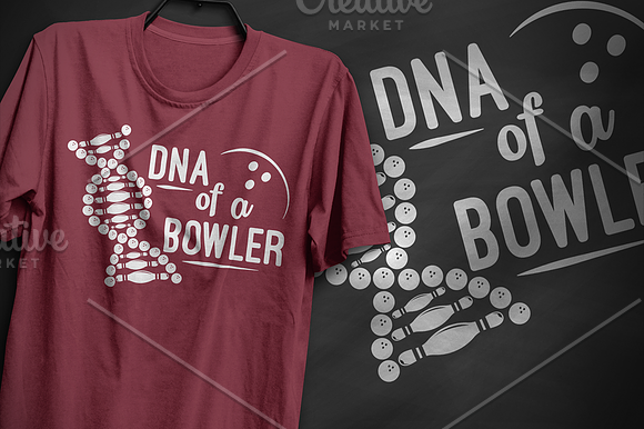 DNA of a bowler - T-Shirt Design in Illustrations - product preview 3