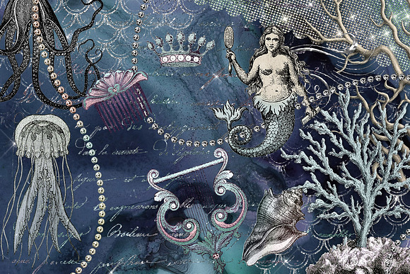 Silver Sea Digital Scrapbooking Kit in Illustrations - product preview 1
