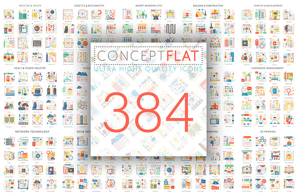 384 Complex concept flat icons in Flat Icons - product preview 1