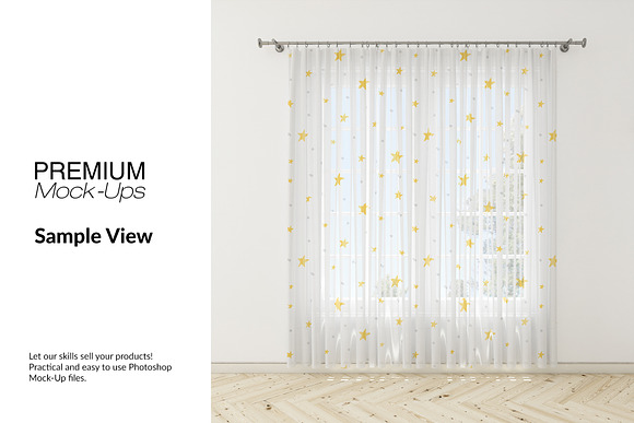 Voile Net Curtain Set in Product Mockups - product preview 5