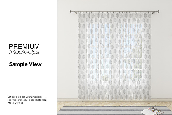Voile Net Curtain Set in Product Mockups - product preview 9