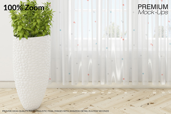 Voile Net Curtain Set in Product Mockups - product preview 11