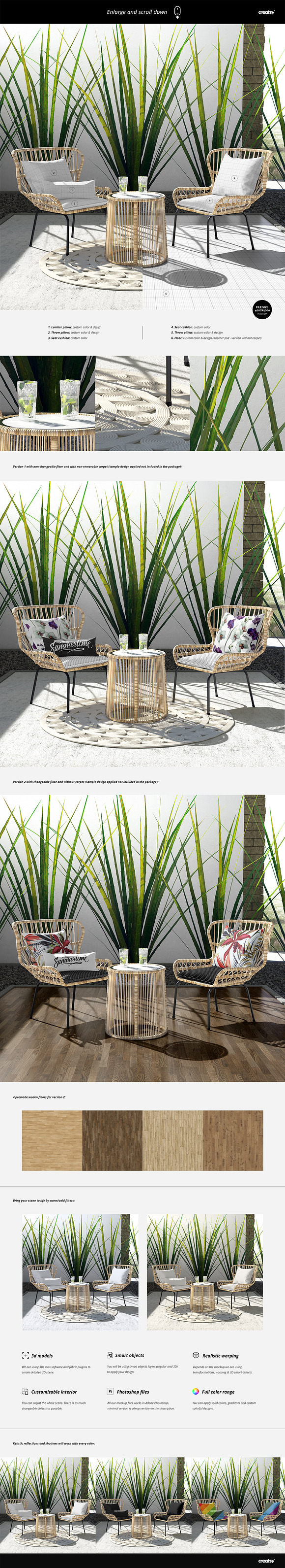 Outdoor Scene: Pillow Mockup in Product Mockups - product preview 2
