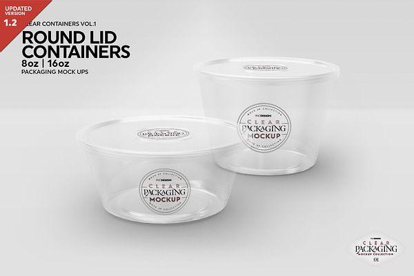 Round Lid Deli Containers Mockup