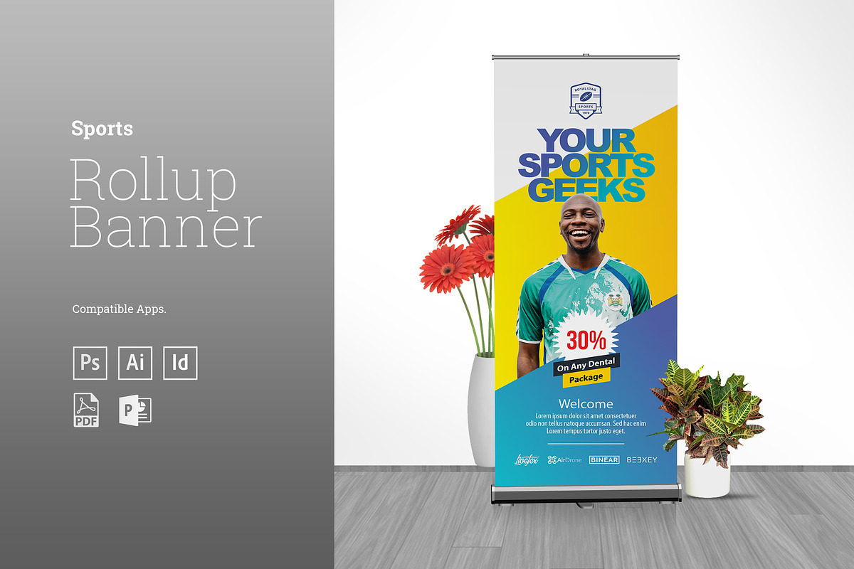 Sports Rollup Banner in Flyer Templates - product preview 8