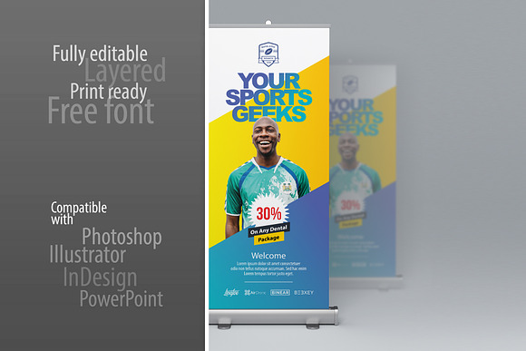 Sports Rollup Banner in Flyer Templates - product preview 2